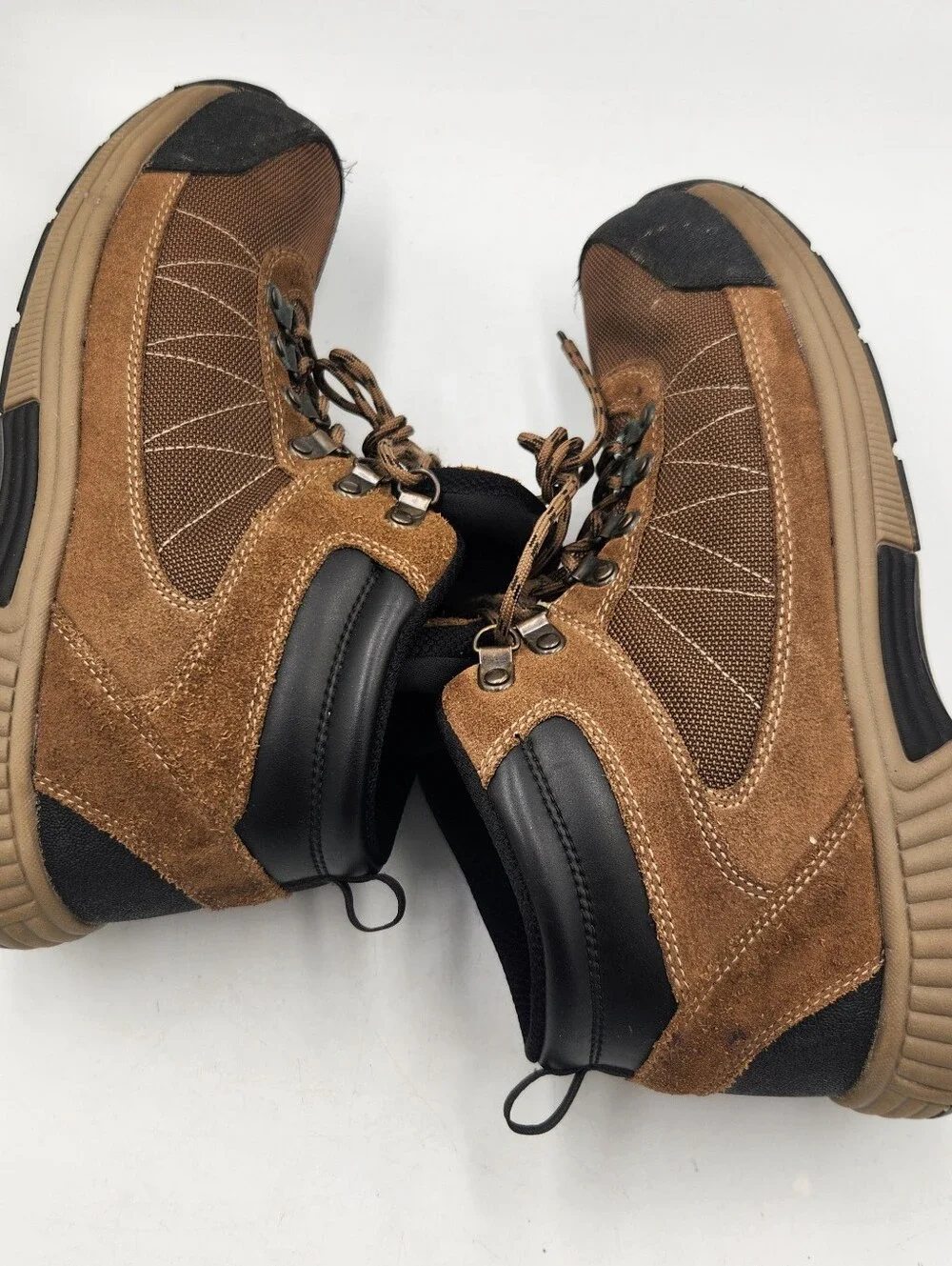 Orthofeet Hunter Leather Ankle Hiking Boot Mens 11 2E Wide Brown Cap Toe Comfort